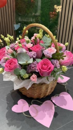 Композиция в корзине Валентина